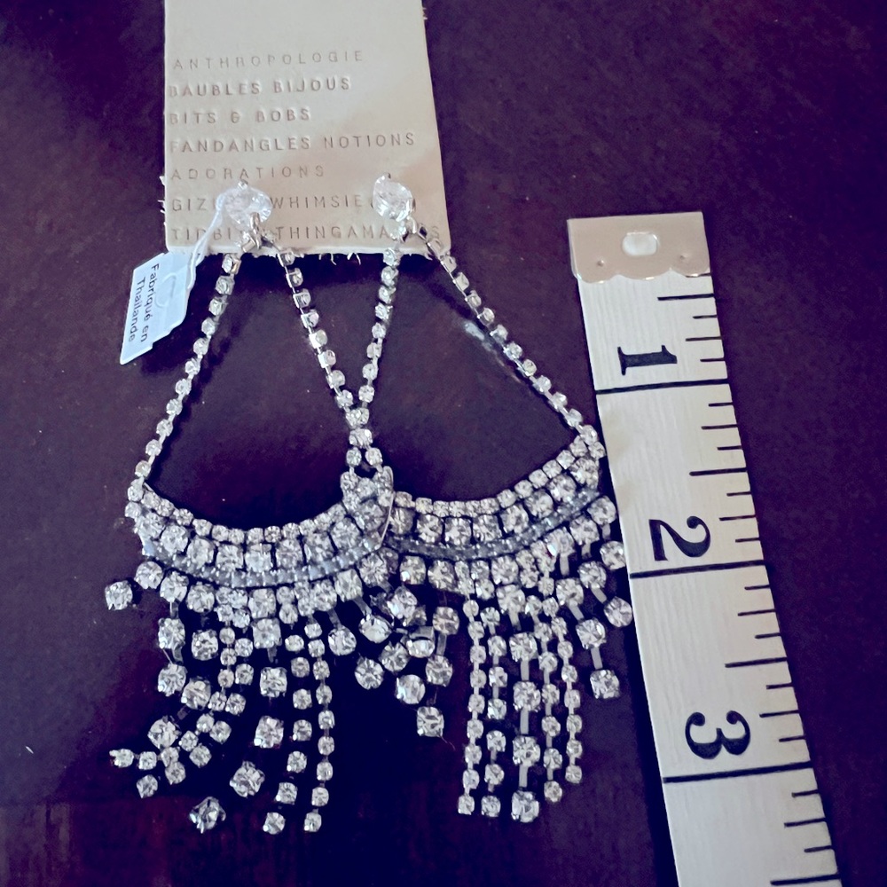 NWT Anthropologie earrings -diamond chandelier  GORGEOUS